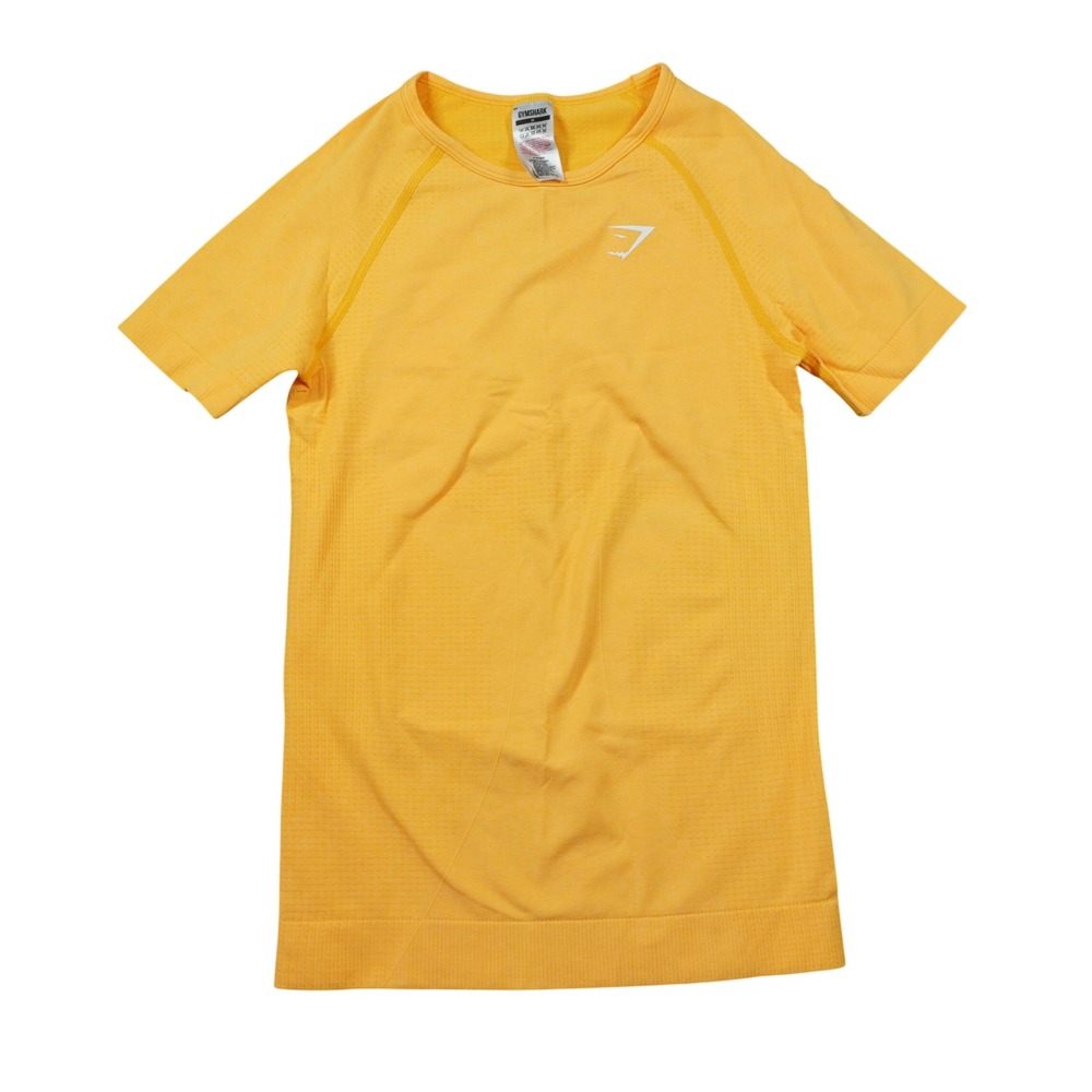 Gymshark Vital Seamless T-Shirt Womens Medium Orange Yellow Marl Activewear Gym